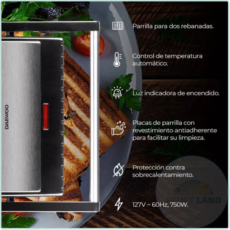 Parrilla Panini Daewoo 750W DHG-2673